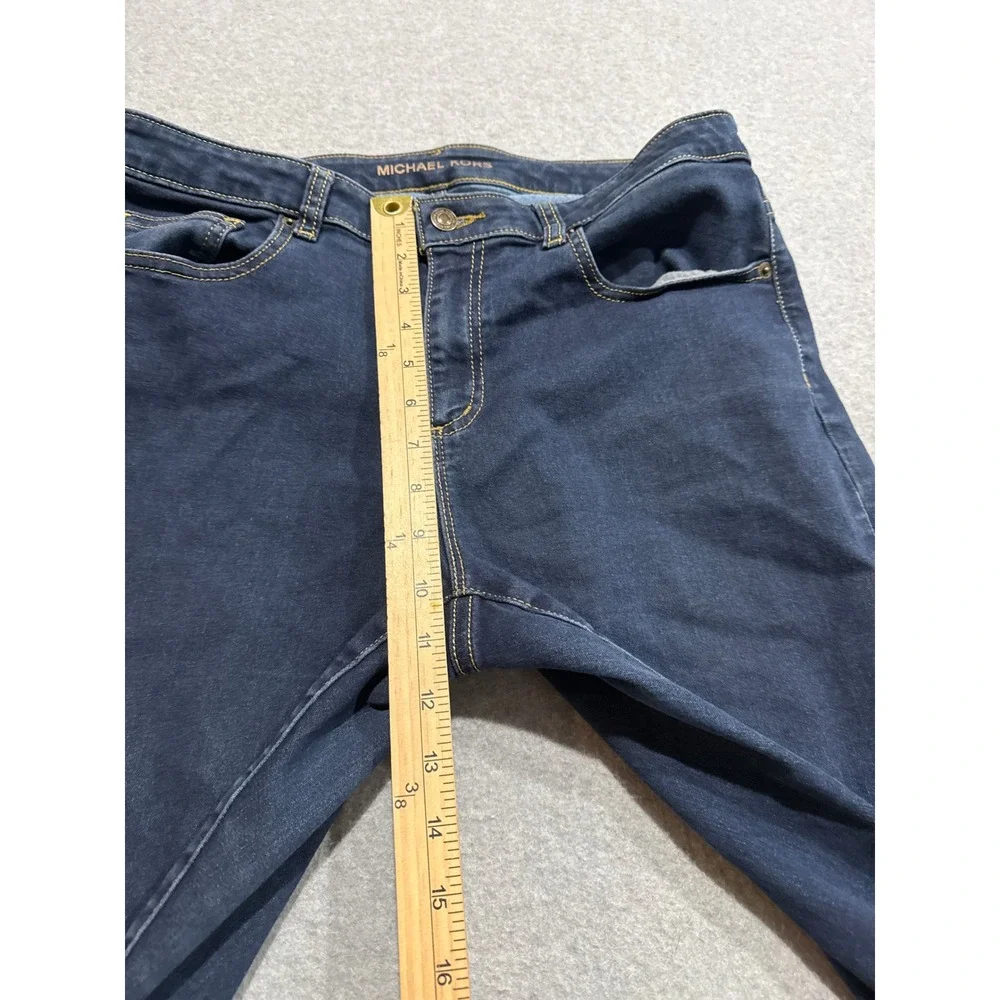 Michael Kors Izzy Skinny Jeans Womens Dark Blue Stretch Denim Size 12 33x28.5